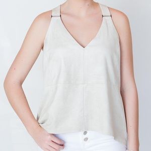 BCBGMAXAZRIA Suede Top